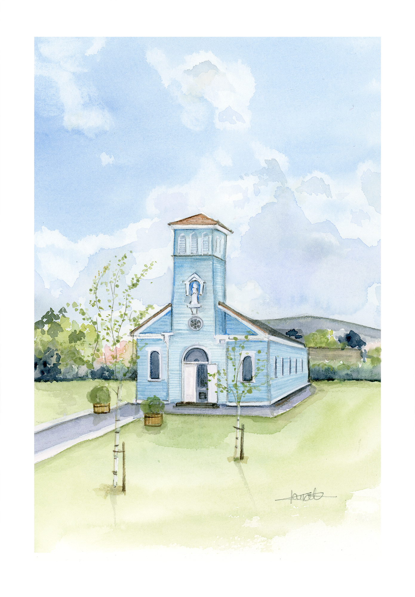 Print of Kilternan’s Blue church