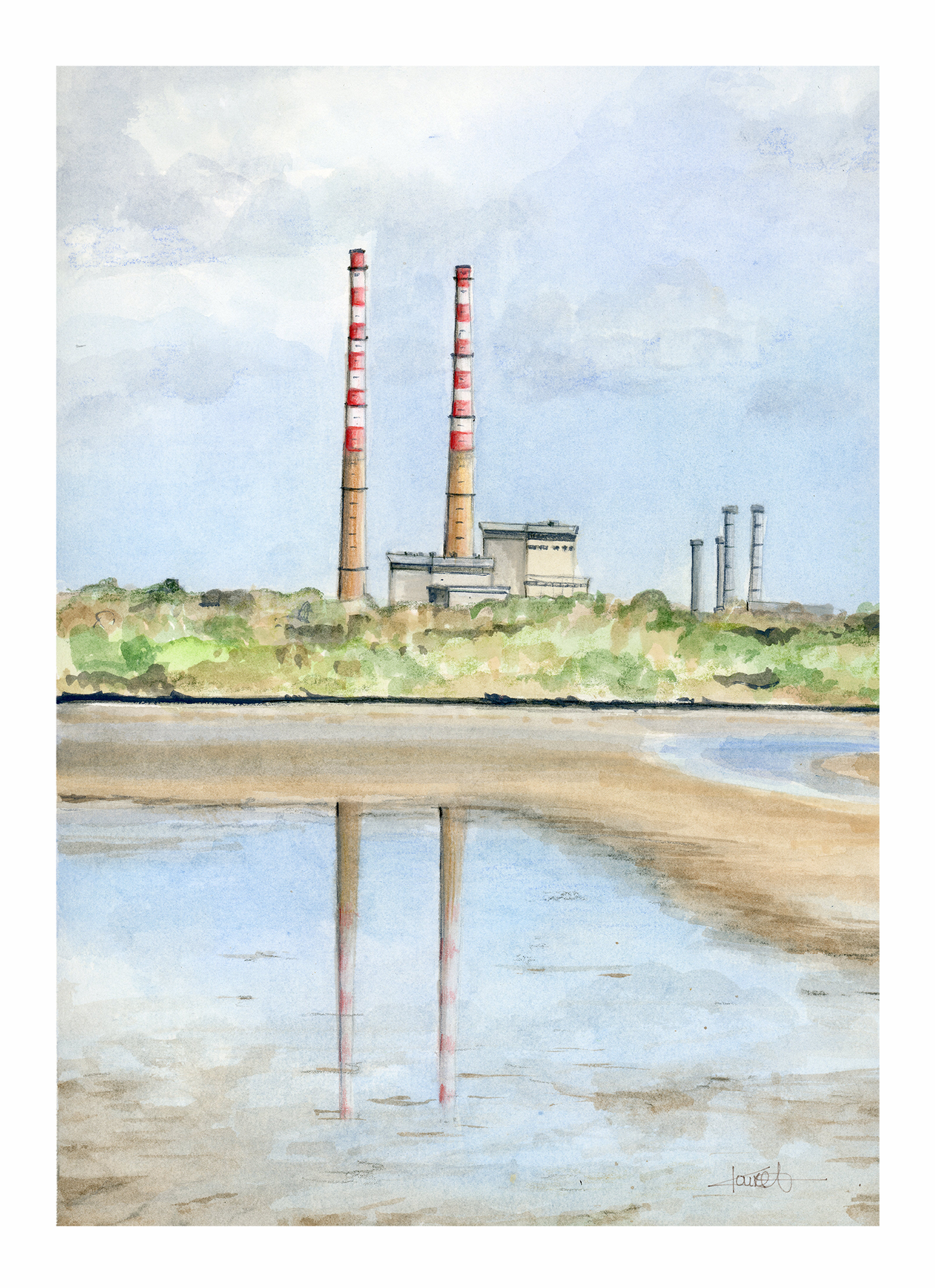 Poolbeg Stacks Painting