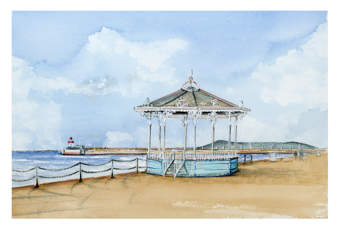 Dun Laoghaire Bandstand Original Water Colour Painting