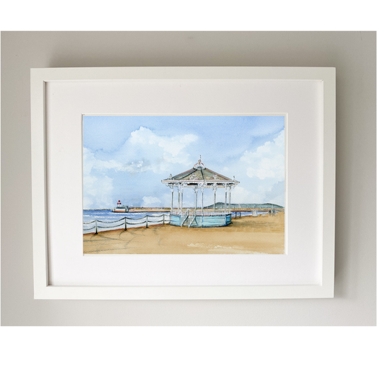 Print of Dun Laoghaire Bandstand Original Water Colour Painting