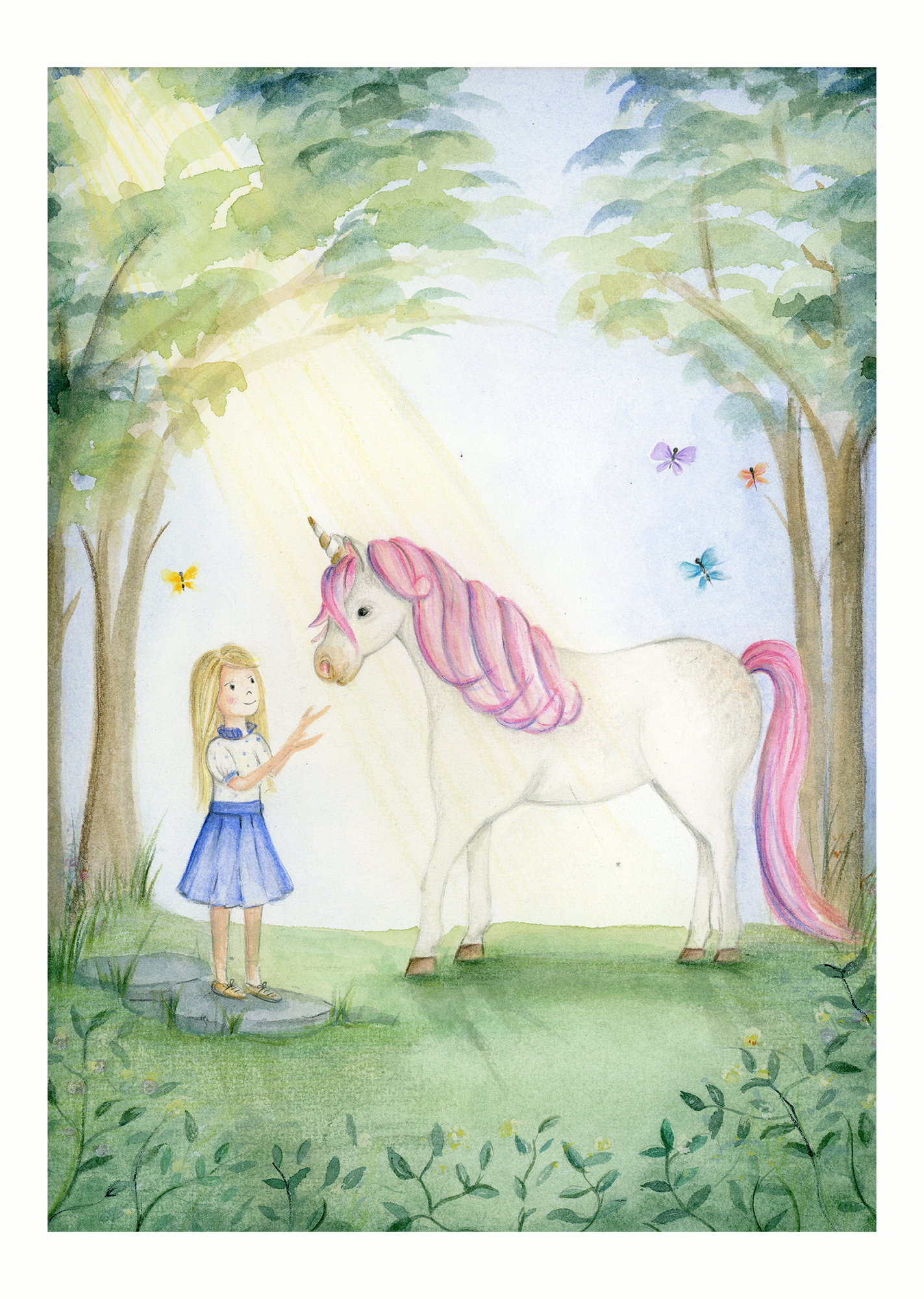 The Girl and the Unicorn  Print