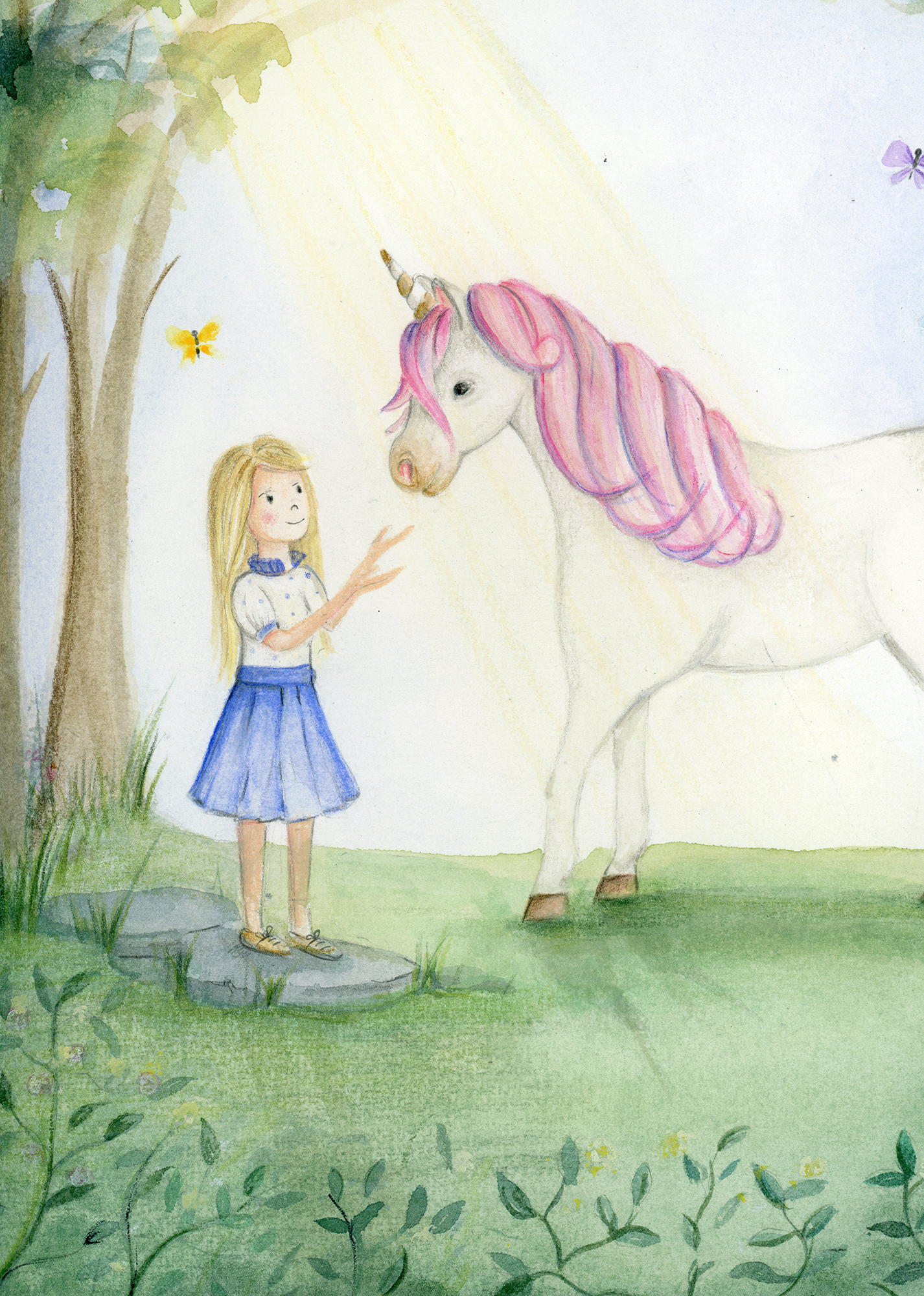 The Girl and the Unicorn  Print