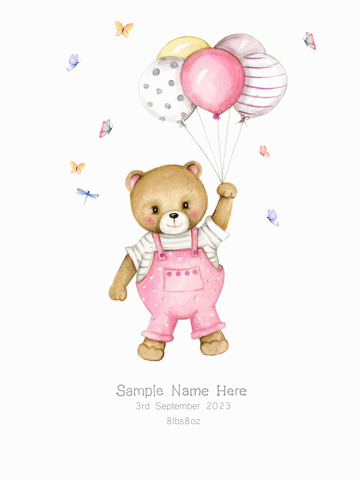 Pink Bear & Balloons