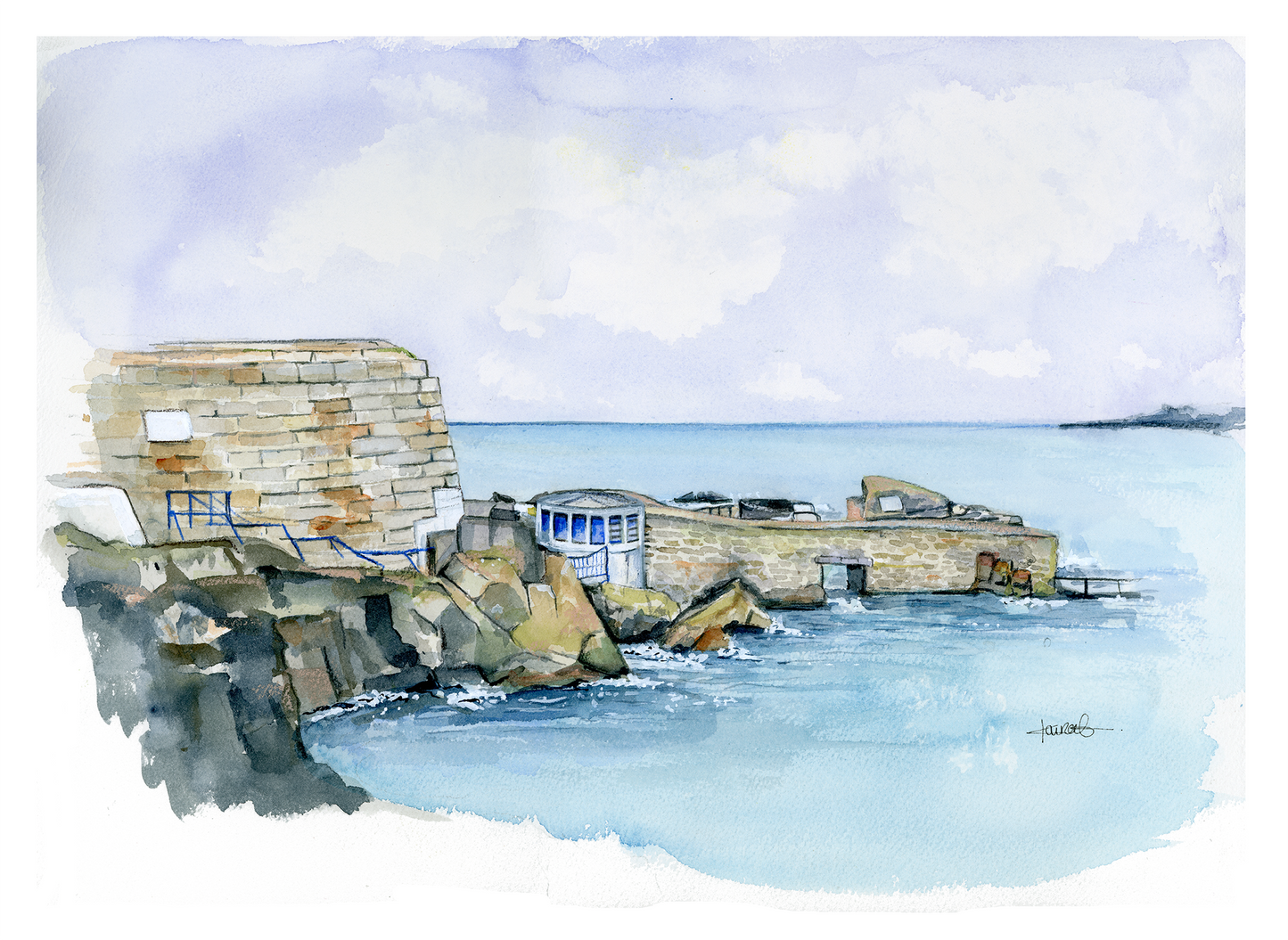 The Forty Foot - Orginal Water colour painting