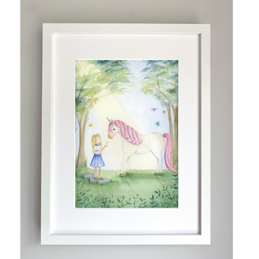 The Girl and the Unicorn  Print